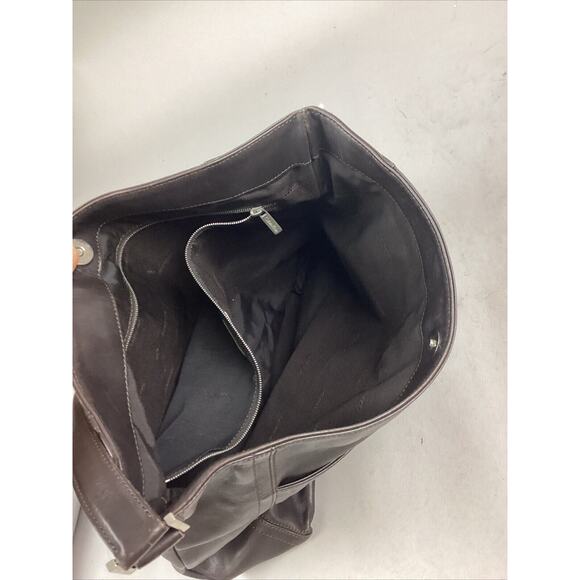 Calvin Klein Dark Brown Leather Handbag Shoulder Bag - Picture 10 of 10